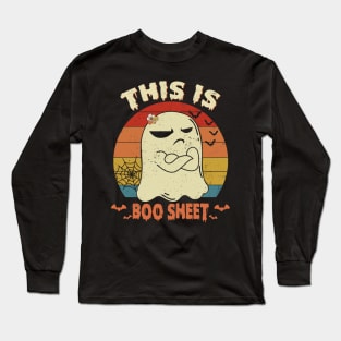 This Is Boo Sheet Ghost Retro Halloween Costume Men Women Shirt Long Sleeve T-Shirt
